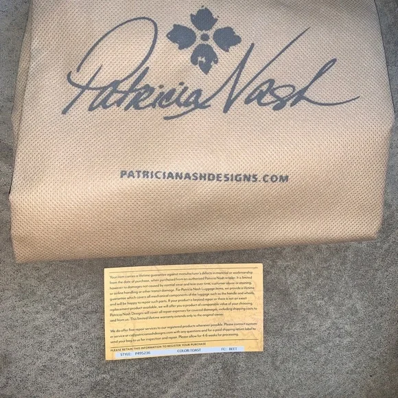 NWT Patricia Nash Marcillina Hobo Toast Brown braided stitch - Picture 4 of 6